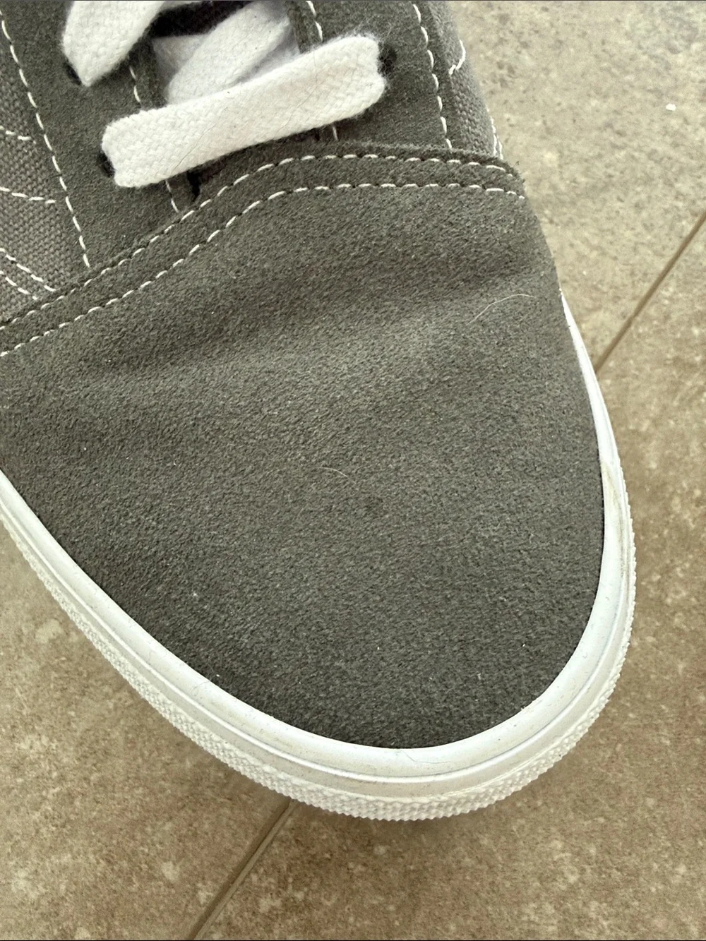 Vans Gray Canvas Low-Top Sneakers with White Trim